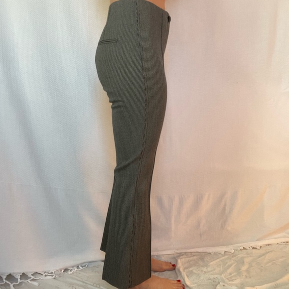 Helmet Lang Wool Houndstooth Cropped Flare Trousers - Picture 4 of 11